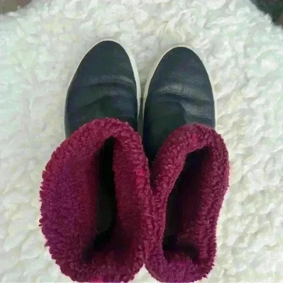 FURLA Black Megamix 100%Leather Faux Fur Ankle boots! - Picture 2 of 11